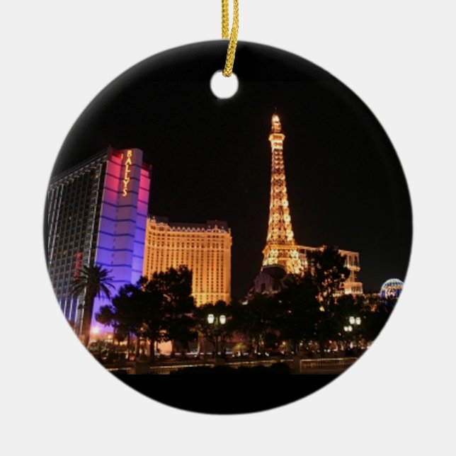 Las Vegas Skyline Ceramic Ornament (Front)