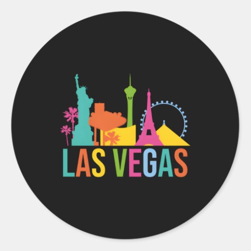 Las Vegas Skyline Cityscape City Metropole Classic Round Sticker