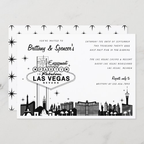 Las Vegas Skyline Engagement Party Invitation