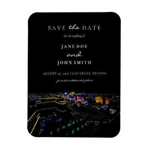 Las Vegas Skyline flat Save The Date Card Magnet
