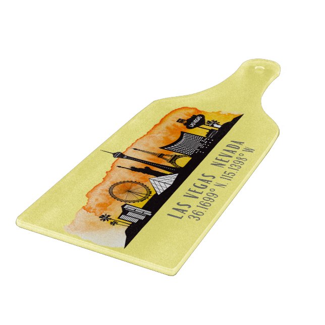 Las Vegas Skyline Latitude  Cutting Board (Corner)