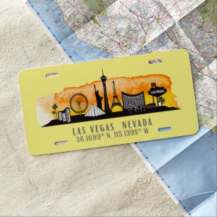 Las Vegas Skyline Latitude   License Plate