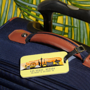 Las Vegas Skyline Latitude Luggage Tag