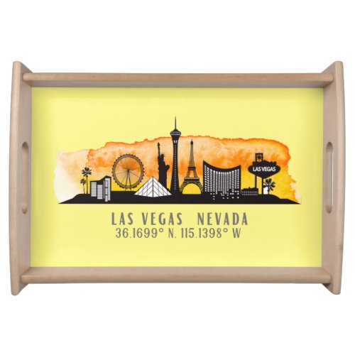 Las Vegas Skyline Latitude  Serving Tray