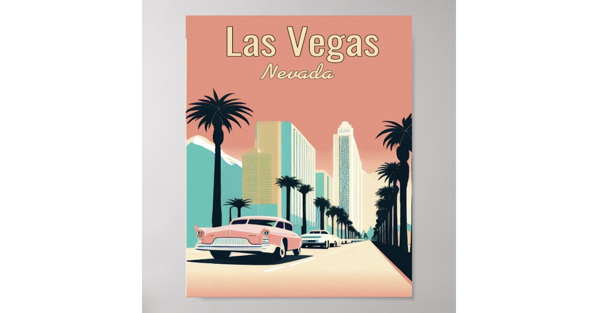 Las Vegas City in Nevada Modern Poster, Las Vegas skyline