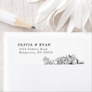 Las Vegas Skyline Modern Return Address Labels