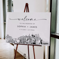 Las Vegas Skyline Modern Wedding Welcome