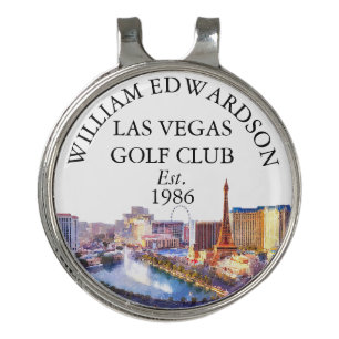 Las Vegas Skyline Personalized Golf Club Name Hat Clip