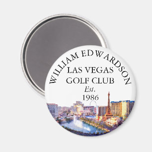 Las Vegas Skyline Personalized Golf Club Name Magnet