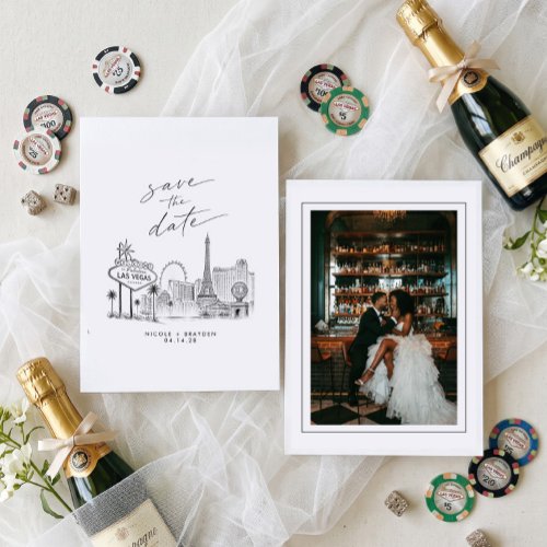 Las Vegas Skyline Photo Wedding Save The Date