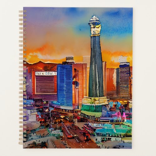 Las Vegas Skyline Watercolor Planner