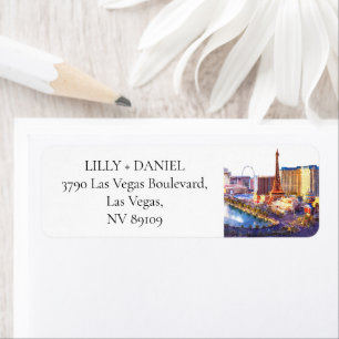 Las Vegas Skyline Watercolor Return Address Label