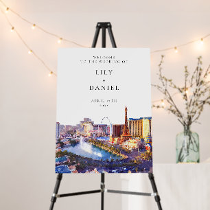 Las Vegas Skyline Wedding Welcome Sign