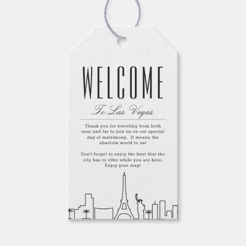 Las Vegas Skyline  Welcome Message Gift Tags