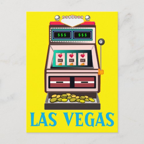 LAS VEGAS slot machine Travel Postcard