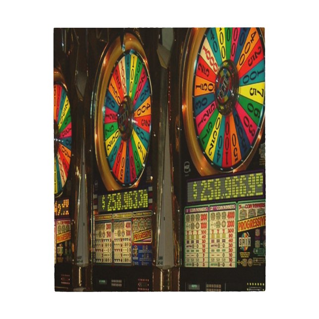 Las Vegas Slot Machines Wood Wall Art (Front)