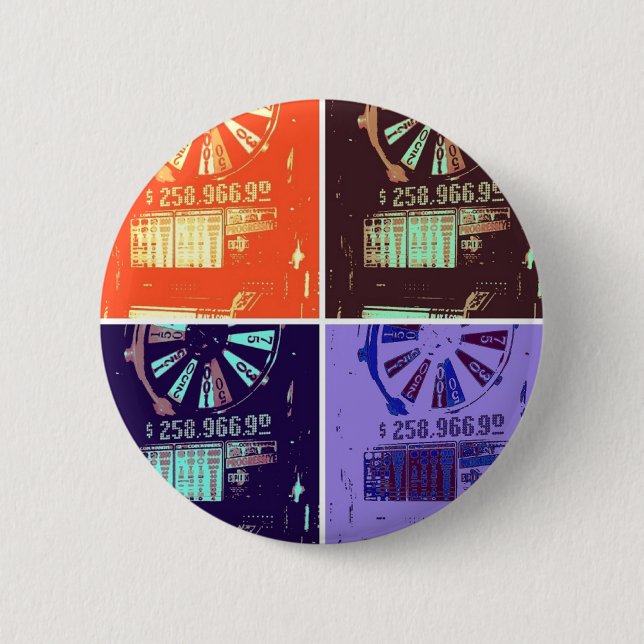 Las Vegas Slots Jackpot Pinback Button (Front)