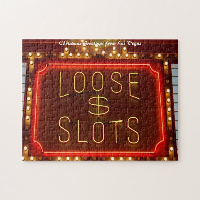 Las Vegas slots Nevada.Christmas Greetings Jigsaw Puzzle (Horizontal)