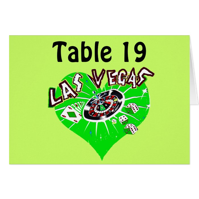Las Vegas St. Patrick's Table Number Cards Green