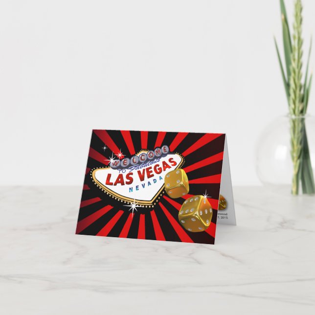 Las Vegas Starburst Wedding Reception red black Invitation (Front)