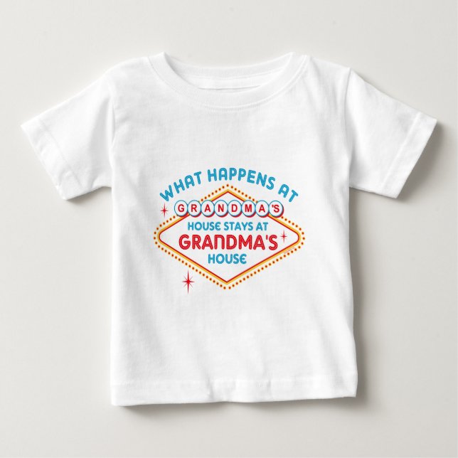 Las Vegas Stays At Grandma's Baby T-Shirt (Front)