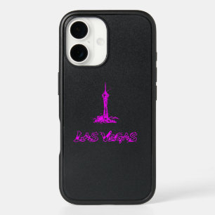 Las Vegas Stratosphere Neon Pink Sketch iPhone 16 Case