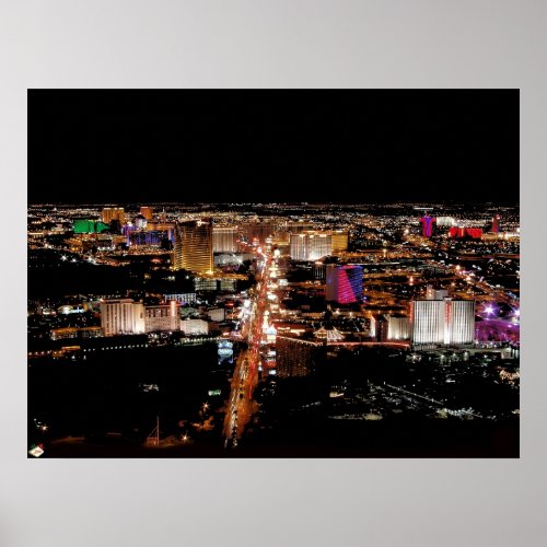Las Vegas Strip Aerial Photo Poster Print
