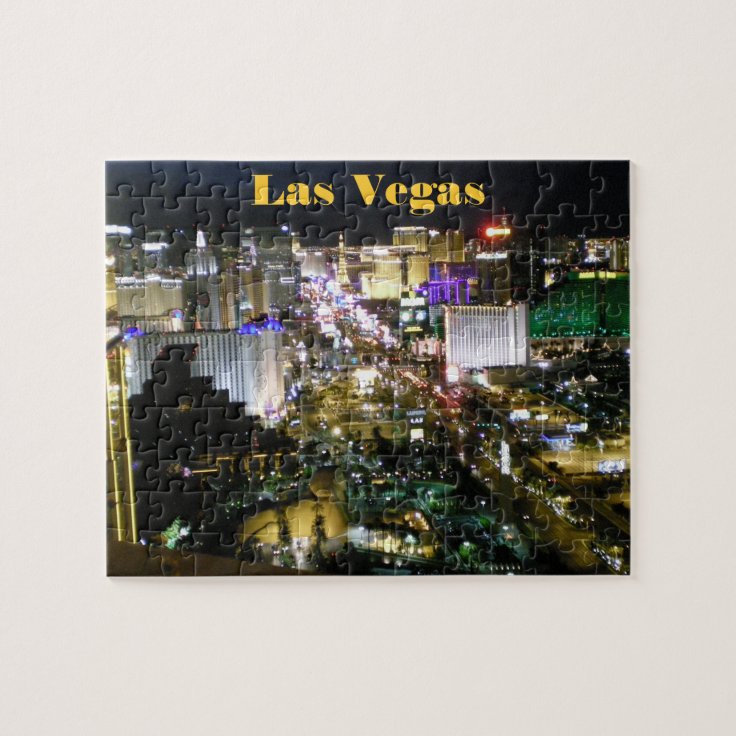 Las Vegas Strip Aerial View Night Jigsaw Puzzle Zazzle