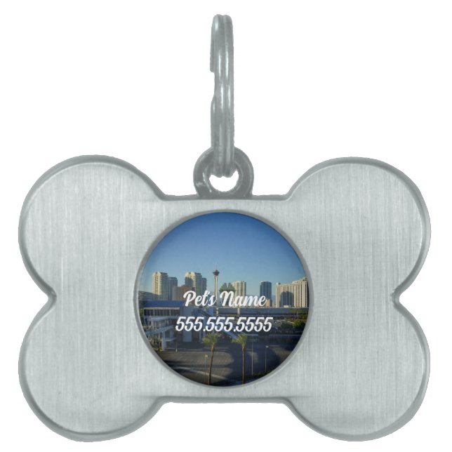 Las Vegas Strip Ahead Pet ID Tag (Front)