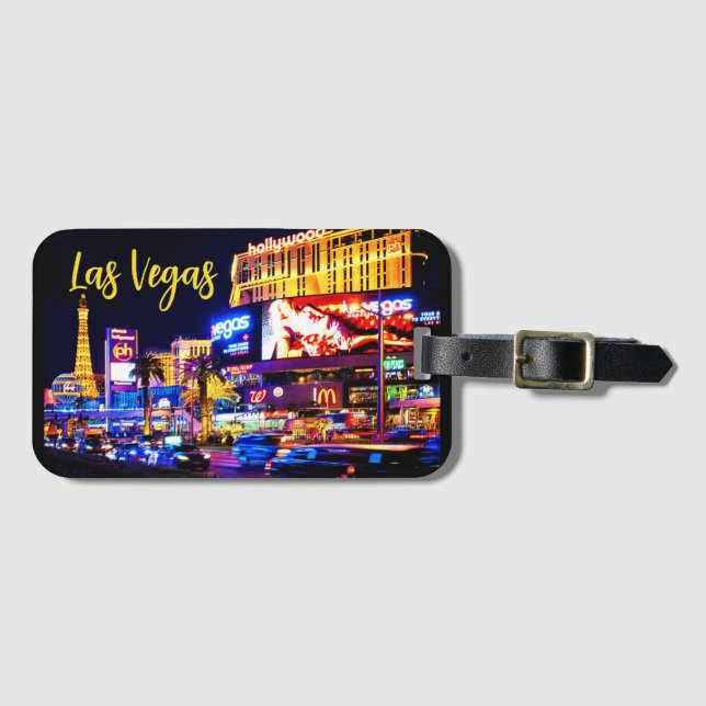 Las Vegas strip at night Luggage Tag (Front Horizontal)
