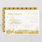 Las Vegas Strip Gold Wedding Invitation (Front/Back)