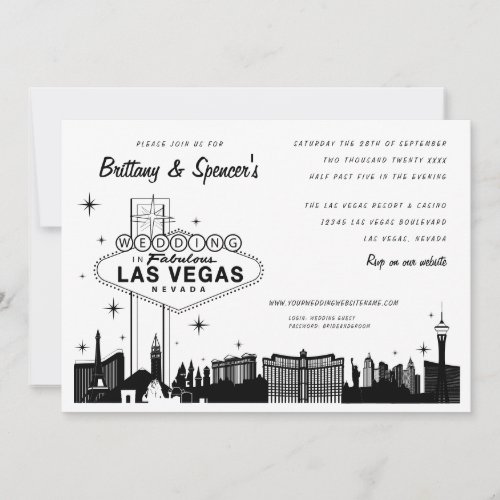 Las Vegas Strip  Las Vegas Wedding Invitation