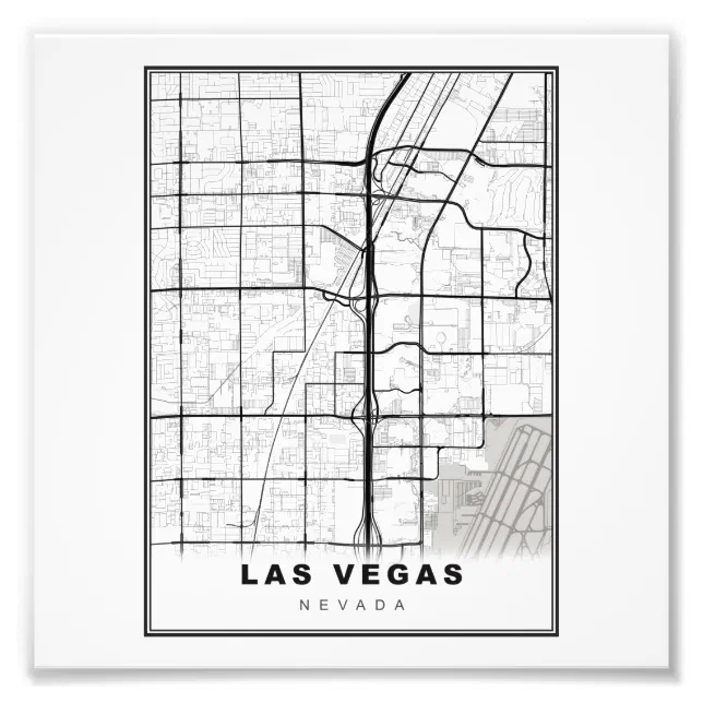 Las Vegas Strip Map Photo Print | Zazzle