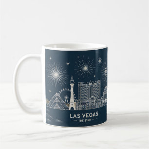 Las Vegas Strip Nevada Skyline Line Art Cityscape Coffee Mug