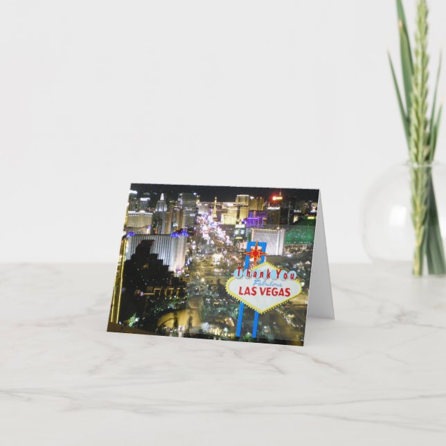 Las Vegas Strip Newlywed Thank You Cards (Front)