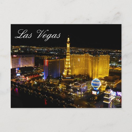 Las Vegas Strip Night Lights Postcard