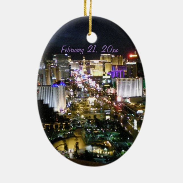 Las Vegas Strip personalized Ceramic Ornament (Back)
