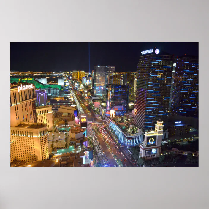 Las Vegas V2 MF 5 Bilder The Strip Poker auf Leinwand Wandbild Poster