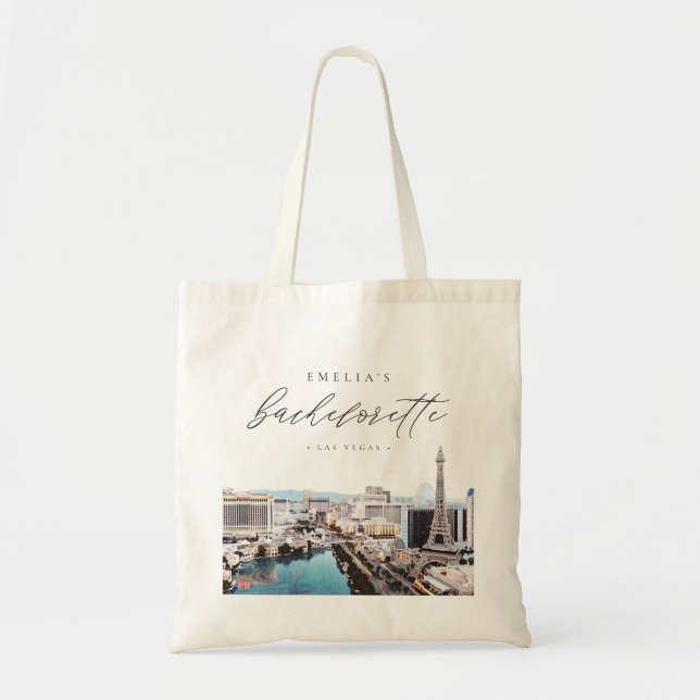LAS VEGAS Strip Skyline Destination Bachelorette Tote Bag (Front)