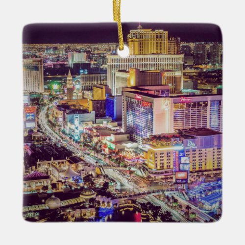 Las Vegas strip stylized Ceramic Ornament