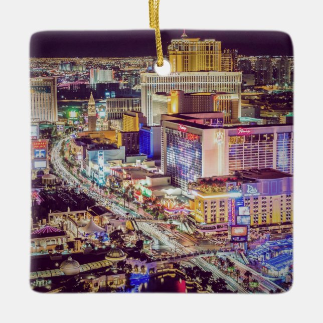 Las Vegas strip stylized Ceramic Ornament (Front)