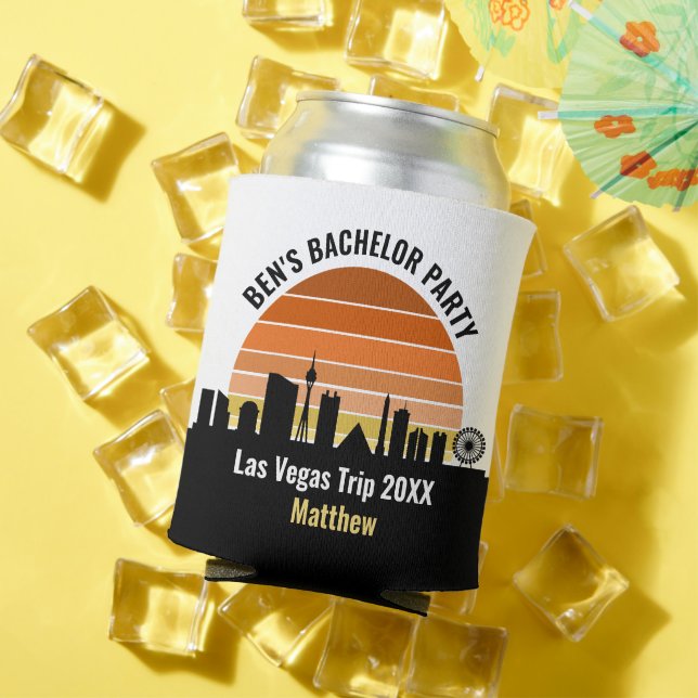 Las Vegas Strip Sunset Custom Vacation Can Cooler (In Situ Summer)