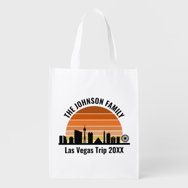 Las Vegas Strip Sunset Custom Vacation Grocery Bag (Front)