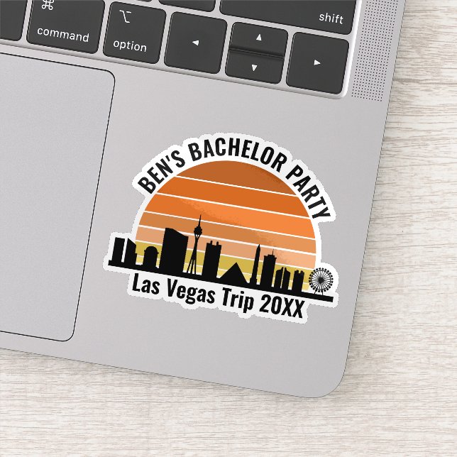 Las Vegas Strip Sunset Custom Vacation Laptop Sticker (Detail)
