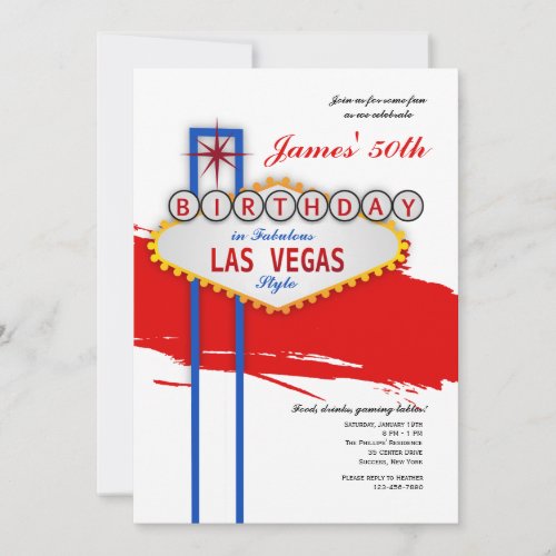 Las Vegas Style Birthday Invitation