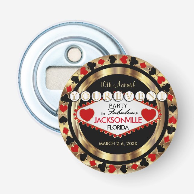Las Vegas Style Novelty Design - DIY City & State Bottle Opener (Front)