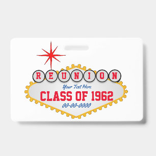 Las Vegas Style Reunion Personalize  Badge