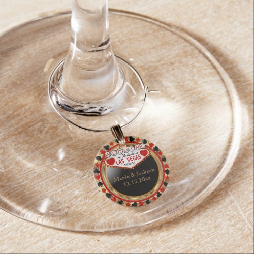 Las Vegas Style Wedding Wine Glass Charm