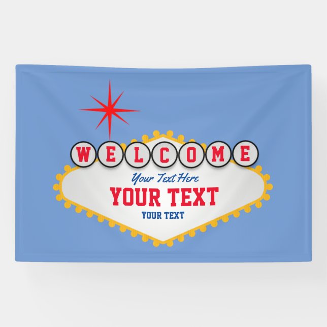 Las Vegas style Welcome to your text Banner (Horizontal)
