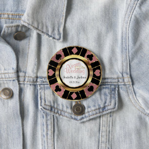Las Vegas Styled Wedding Dusty Rose Gold Pinback Button